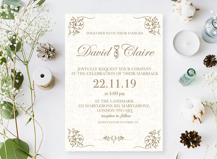 Luxury wedding invitation