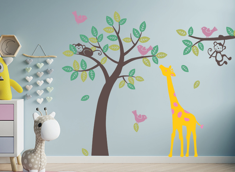 Tree and Monkey Wall Decal