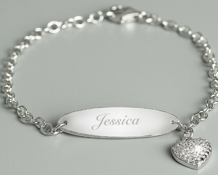 Personalised Children's Sterling Silver and Cubic Zirconia Bracelet