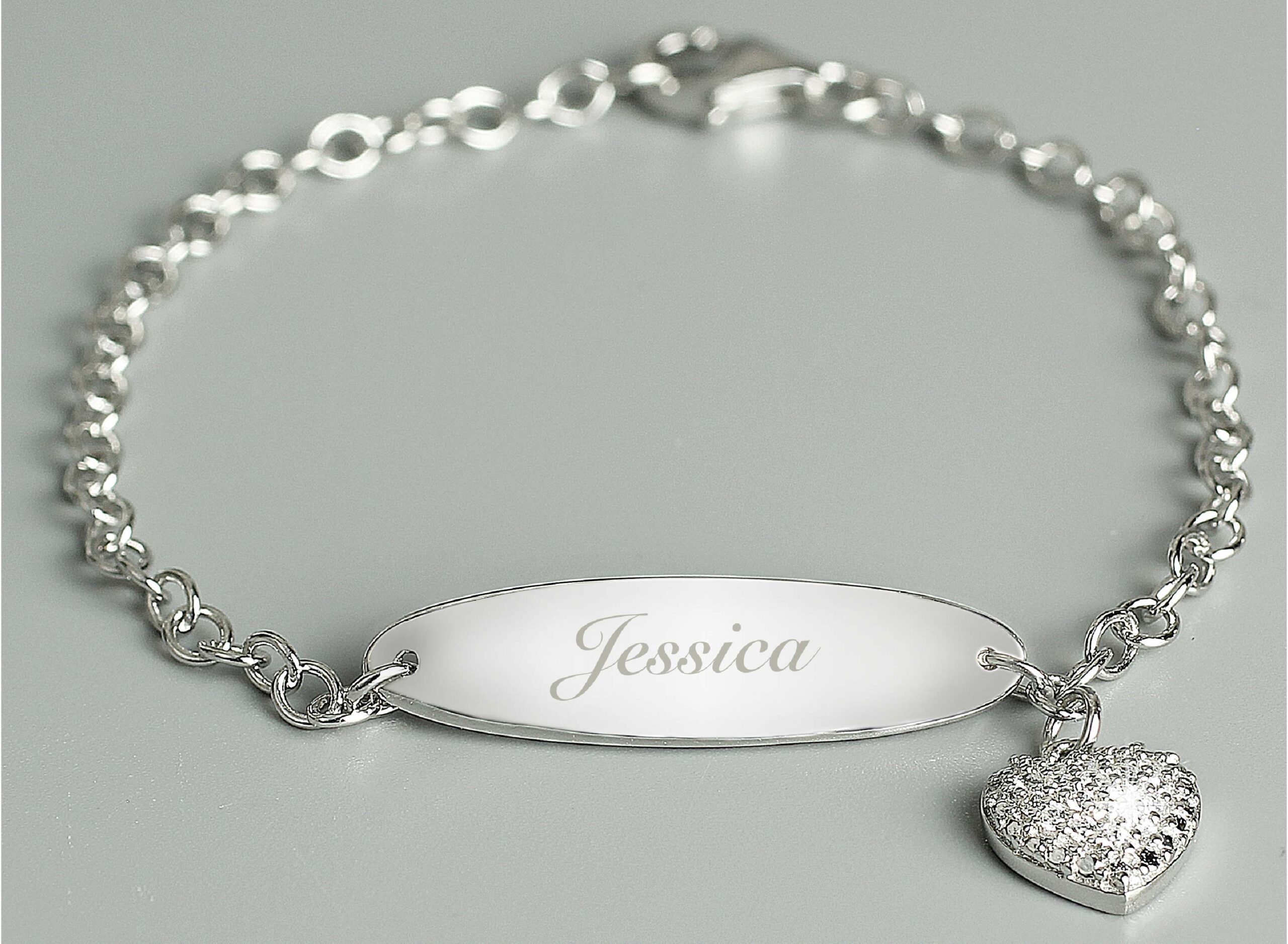 Personalised Children's Sterling Silver and Cubic Zirconia Bracelet