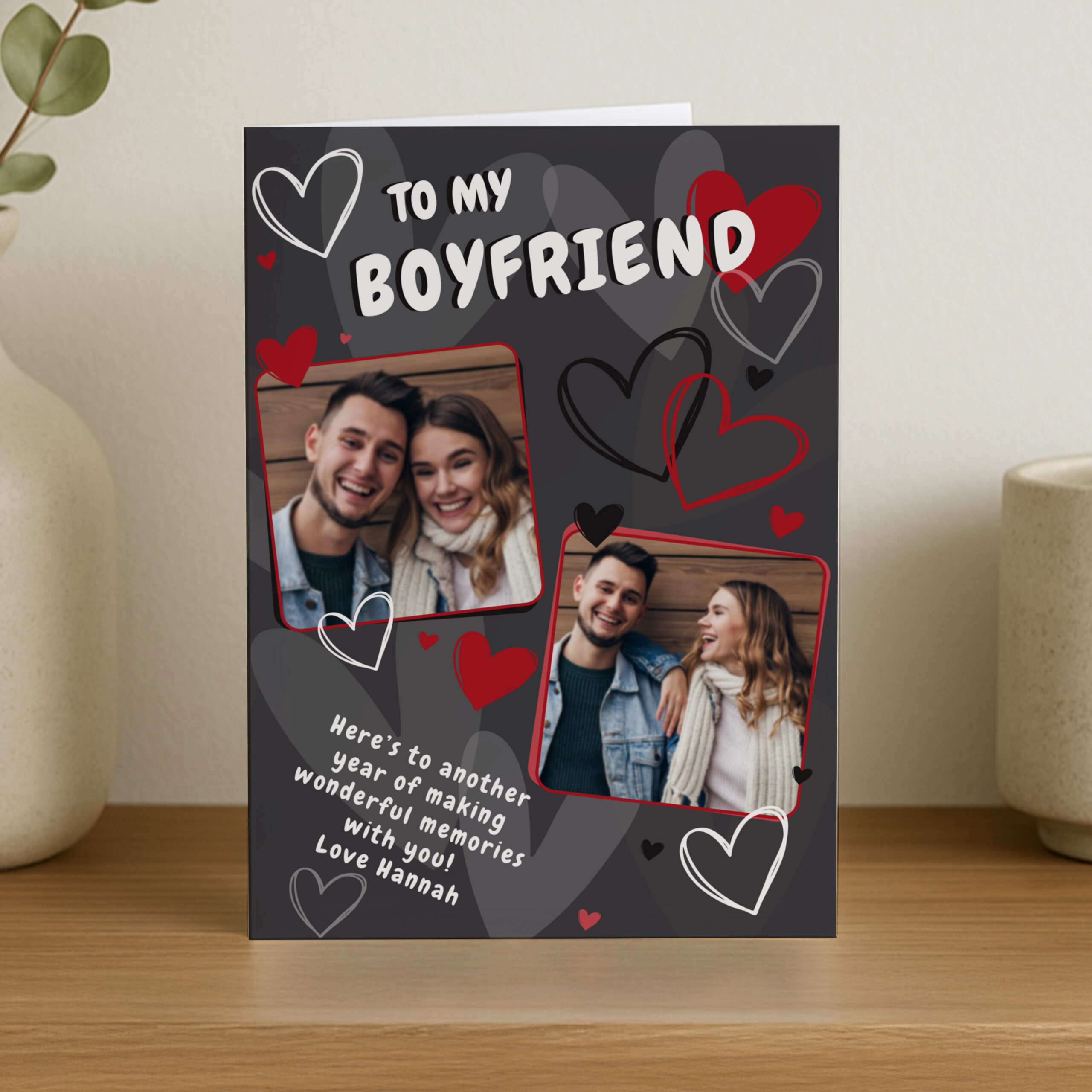 Personalised Photo Upload Hearts Card - Image 2