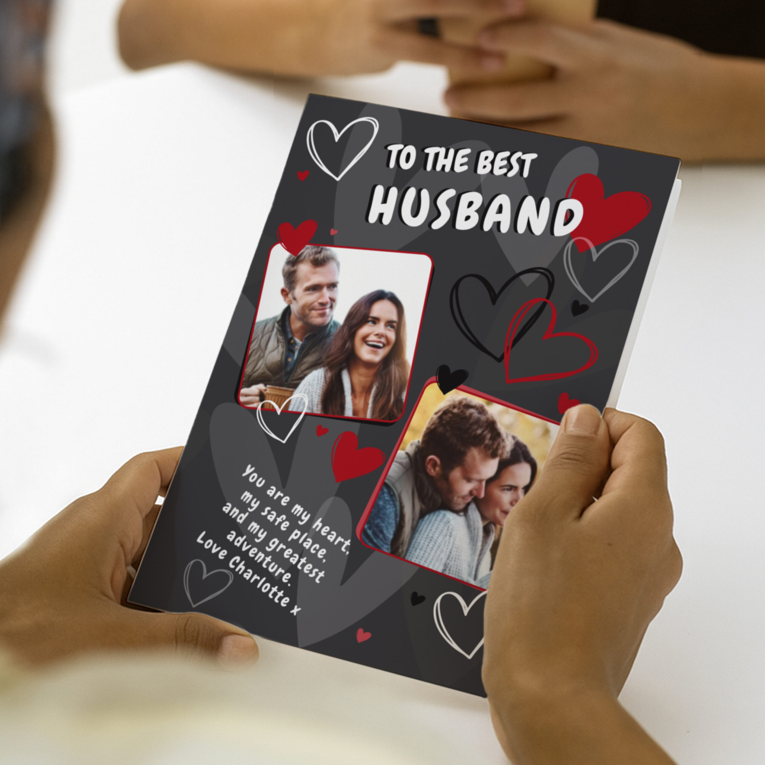 Personalised Photo Upload Hearts Card - Image 5