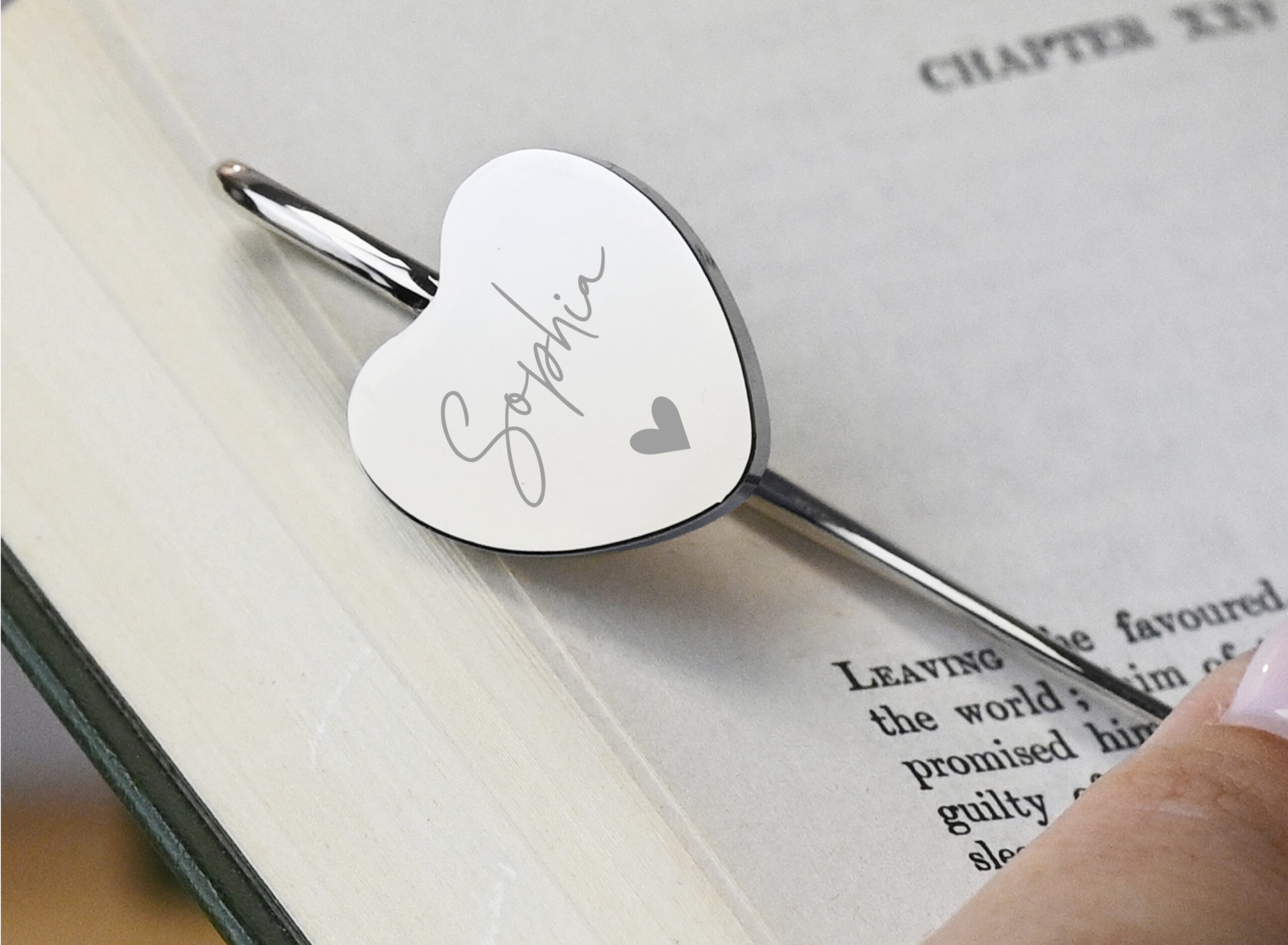 Personalised Engraved Heart Bookmark