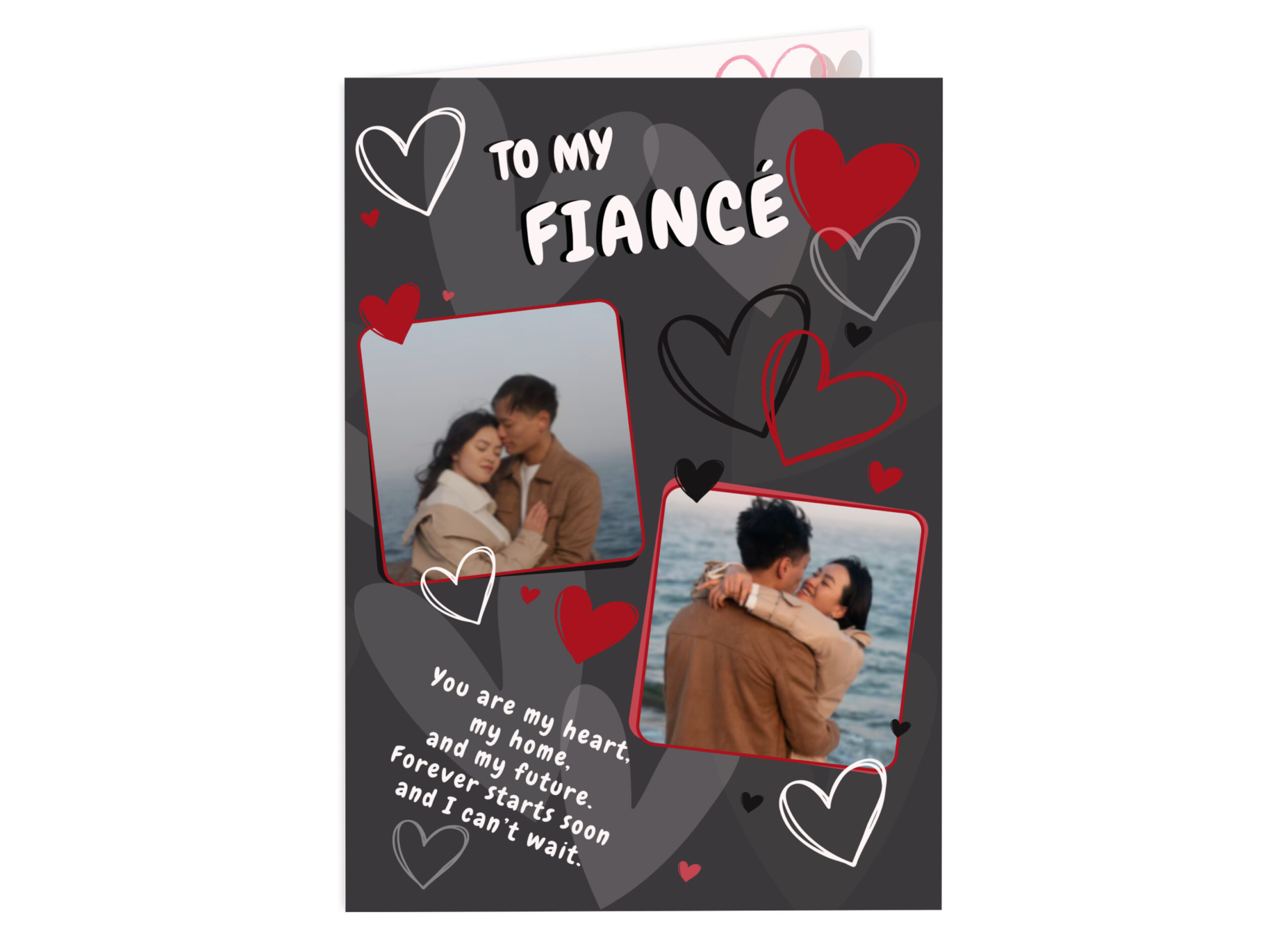 Personalised Photo Upload Hearts Card
